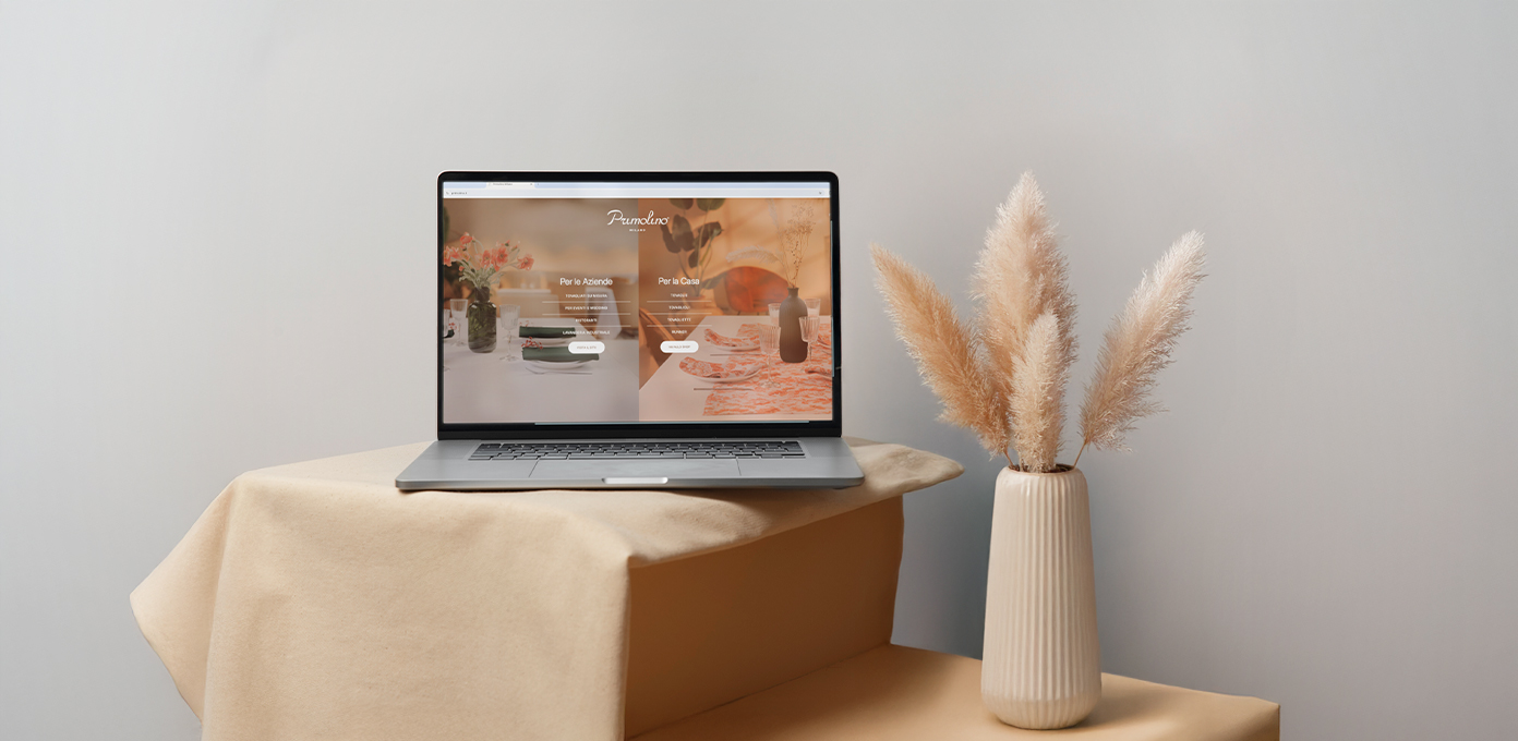 Primolino digital and brand identity overview featuring website and content system.