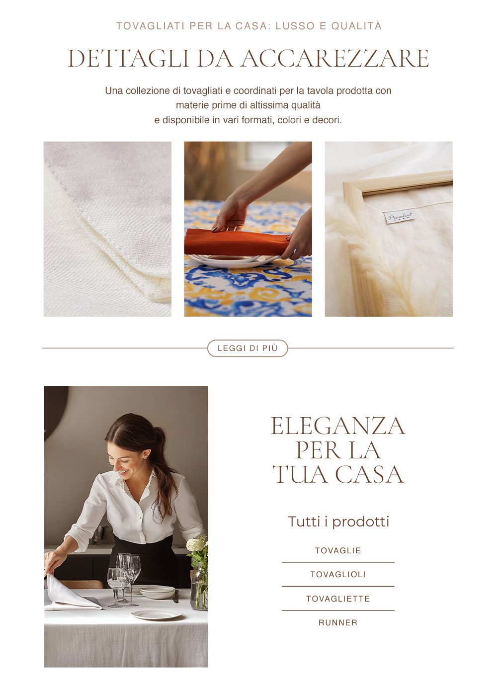 Primolino Casa product detail layout for e-commerce.