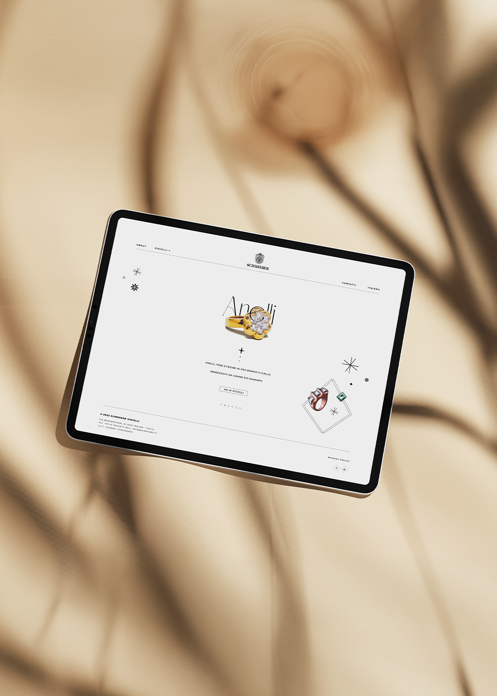 Storytelling page detail combining brand narrative and imagery with essential typography.