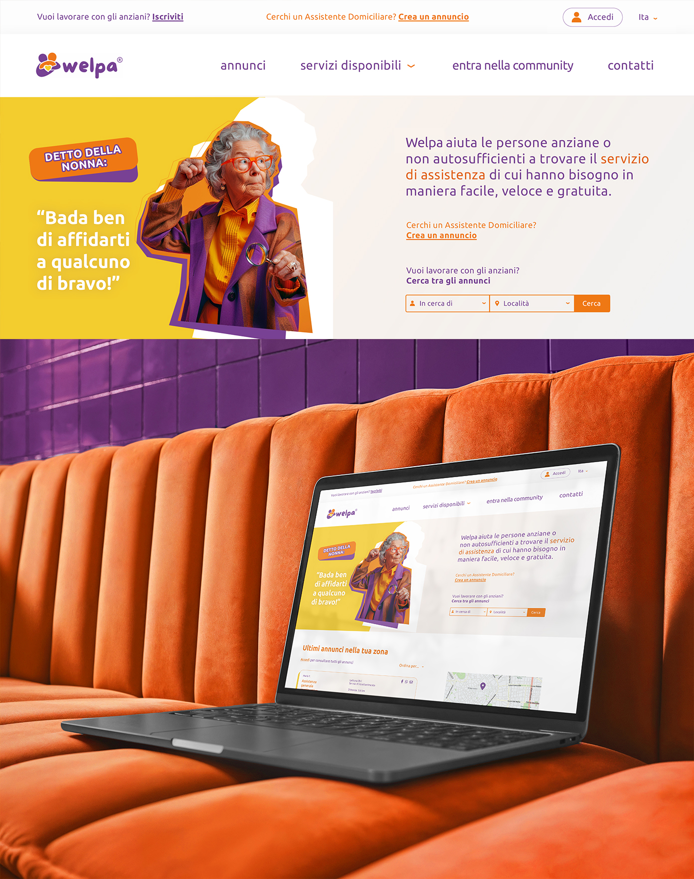 Welpa — homepage overview